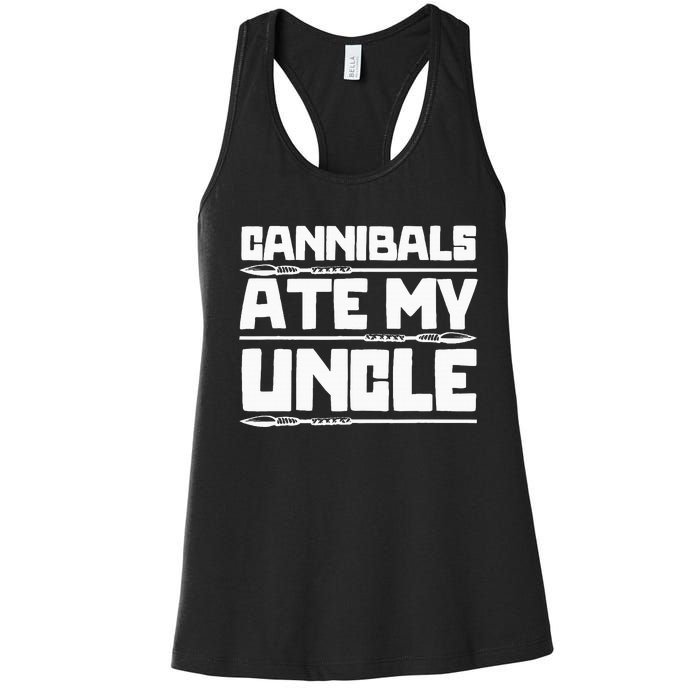 Cannibals Ate My Uncle Joe Biden Political Satire Trump 2024 Women's Racerback Tank