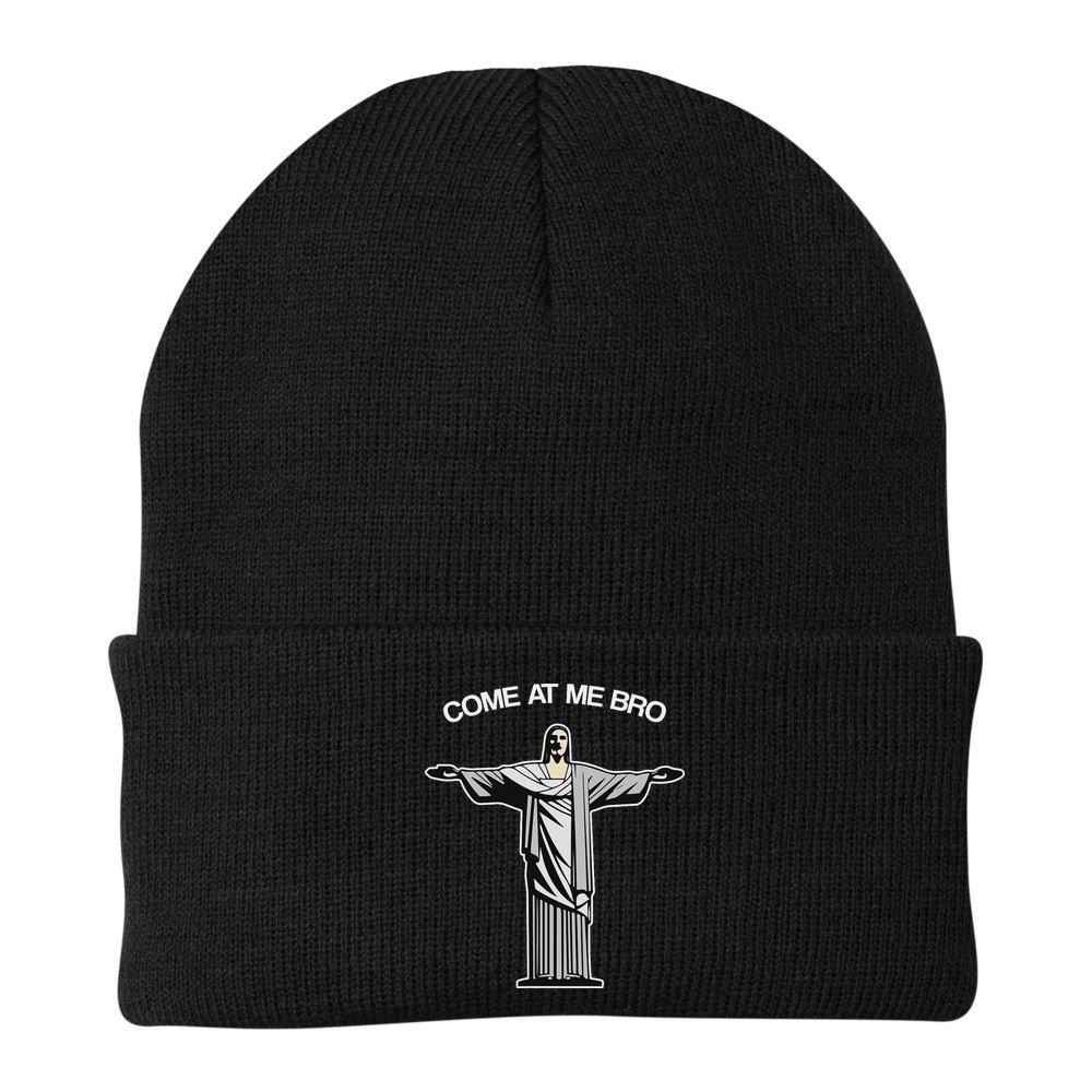 Come At Me Bro Funny Jesus Beanie