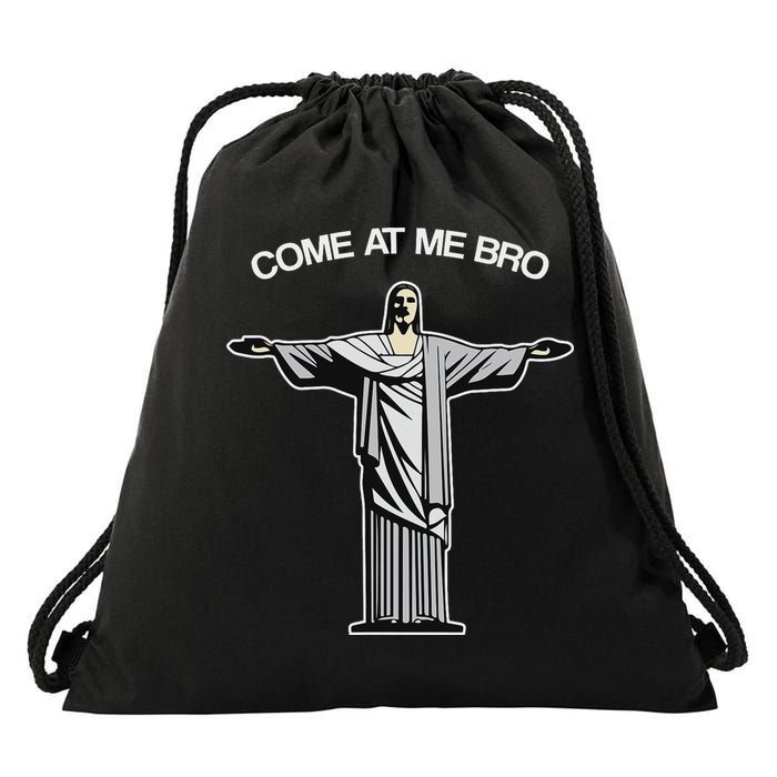 Come At Me Bro Funny Jesus Drawstring Bag