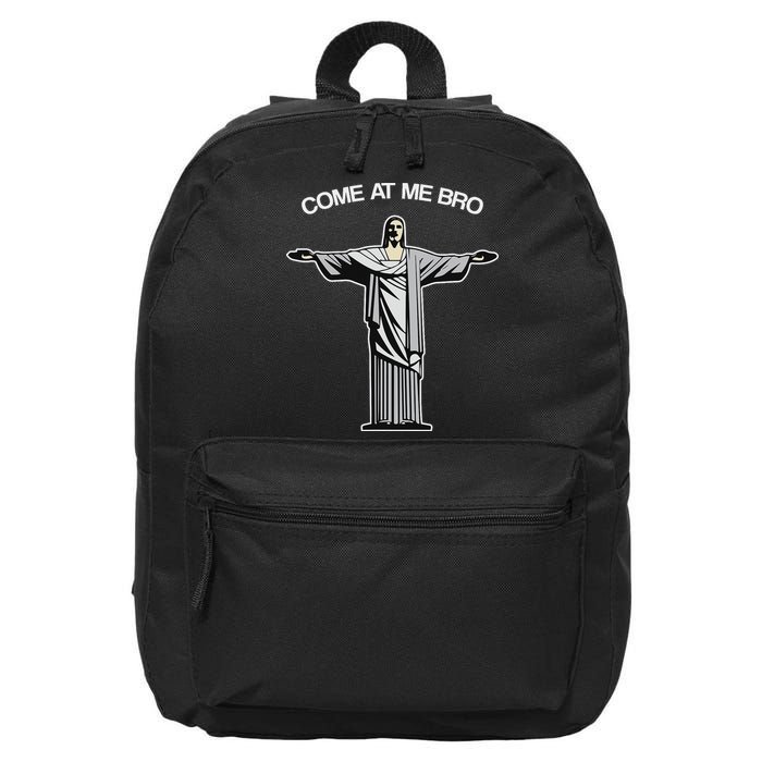 Come At Me Bro Funny Jesus 16 in Basic Backpack