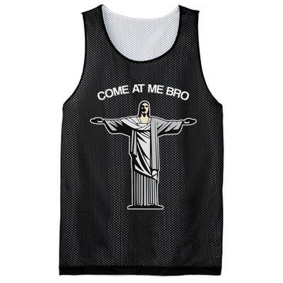Come At Me Bro Funny Jesus Mesh Reversible Basketball Jersey Tank