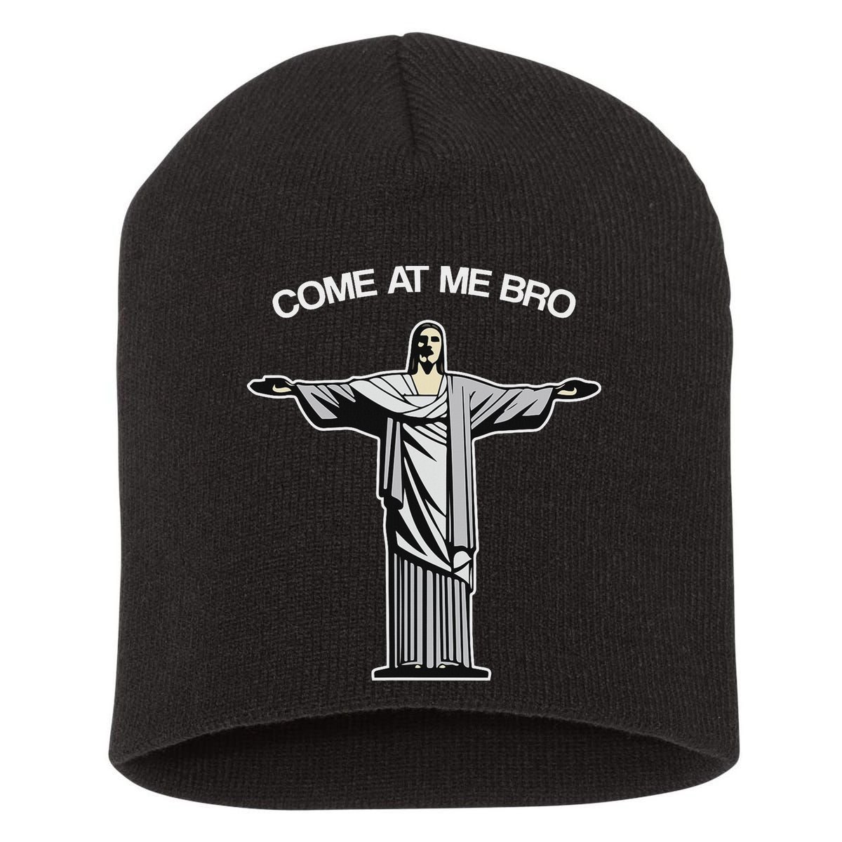 Come At Me Bro Funny Jesus Short Acrylic Beanie