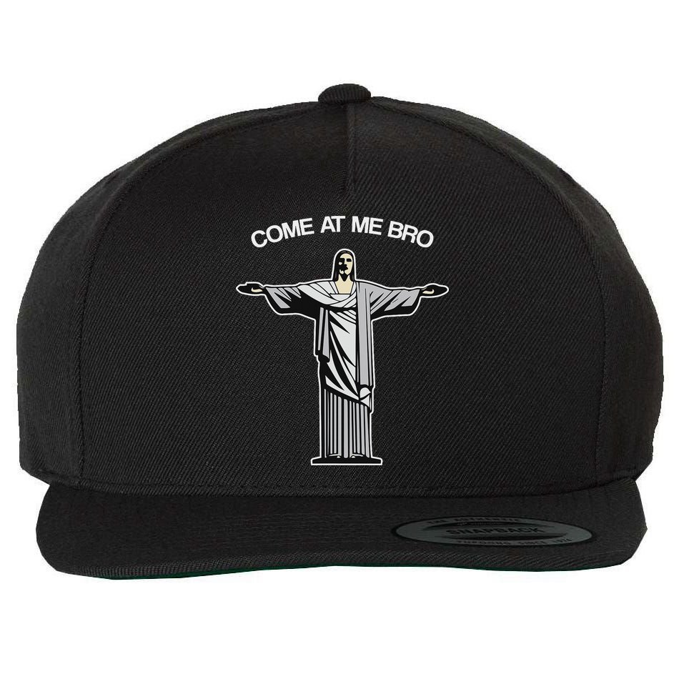 Come At Me Bro Funny Jesus Wool Snapback Cap