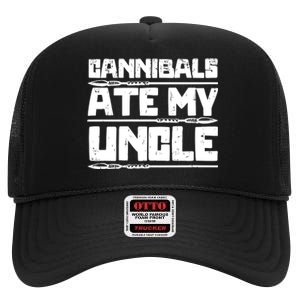 Cannibals Ate My Uncle Joe Biden Political Satire Trump 2024 High Crown Mesh Back Trucker Hat