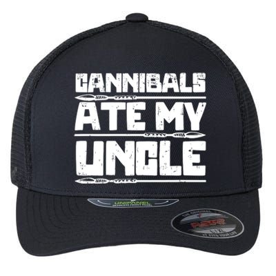 Cannibals Ate My Uncle Joe Biden Political Satire Trump 2024 Flexfit Unipanel Trucker Cap