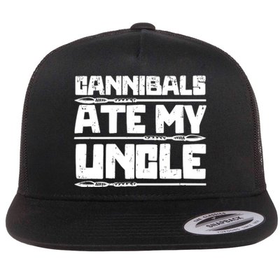 Cannibals Ate My Uncle Joe Biden Political Satire Trump 2024 Flat Bill Trucker Hat