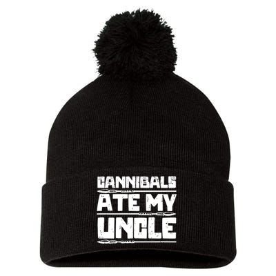 Cannibals Ate My Uncle Joe Biden Political Satire Trump 2024 Pom Pom 12in Knit Beanie