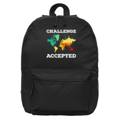 Challenge Accepted Map Travel World Traveler 16 in Basic Backpack