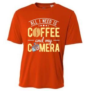 Coffee And My Camera Photography Camera Photographer Cool Gift Cooling Performance Crew T-Shirt