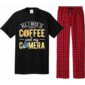 Coffee And My Camera Photography Camera Photographer Cool Gift Pajama Set