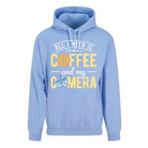 Coffee And My Camera Photography Camera Photographer Cool Gift Unisex Surf Hoodie