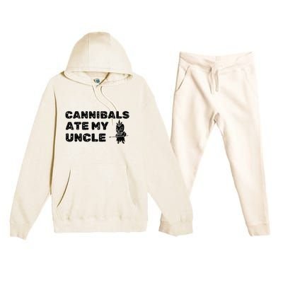 Cannibals Ate My Uncle Joe Biden Saying Funny Trump 2024 Premium Hooded Sweatsuit Set