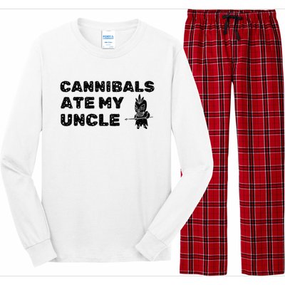 Cannibals Ate My Uncle Joe Biden Saying Funny Trump 2024 Long Sleeve Pajama Set