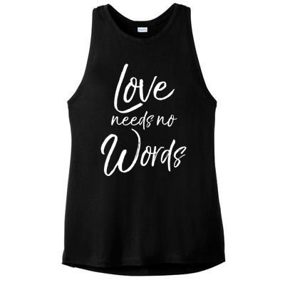 Cute Autism Mother Quote For Moms Gift Loves Needs No Words Gift Ladies PosiCharge Tri-Blend Wicking Tank