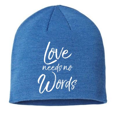 Cute Autism Mother Quote For Moms Gift Loves Needs No Words Gift Sustainable Beanie