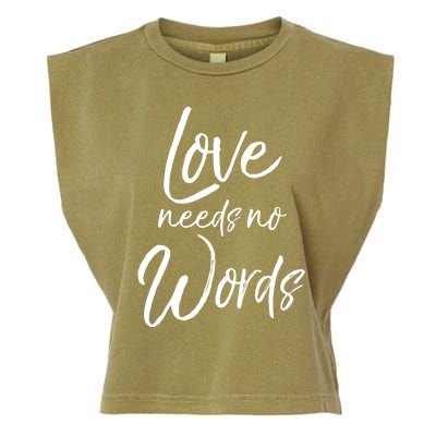 Cute Autism Mother Quote For Moms Gift Loves Needs No Words Gift Garment-Dyed Women's Muscle Tee