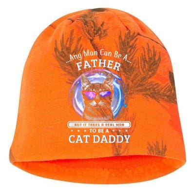 Cat Any Man Can Be A Father But It Ake Someone Special Kati - Camo Knit Beanie