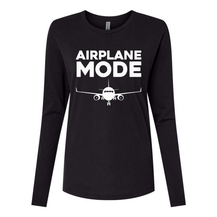 Cool Airplane Mode Design For Wo Pilot Airplane Lover Womens Cotton Relaxed Long Sleeve T-Shirt