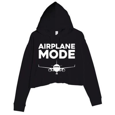 Cool Airplane Mode Design For Wo Pilot Airplane Lover Crop Fleece Hoodie