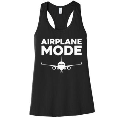 Cool Airplane Mode Design For Wo Pilot Airplane Lover Women's Racerback Tank