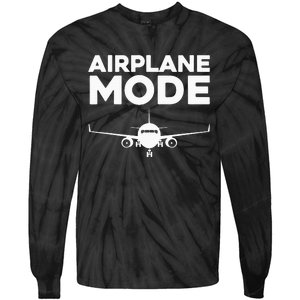 Cool Airplane Mode Design For Wo Pilot Airplane Lover Tie-Dye Long Sleeve Shirt