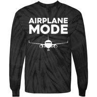 Cool Airplane Mode Design For Wo Pilot Airplane Lover Tie-Dye Long Sleeve Shirt