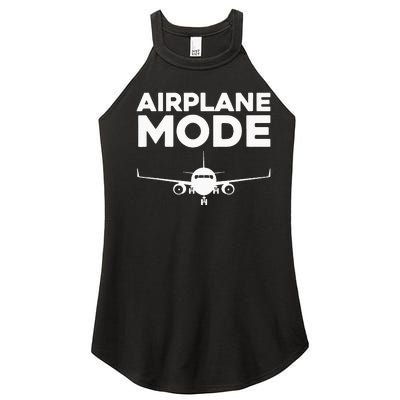 Cool Airplane Mode Design For Wo Pilot Airplane Lover Women’s Perfect Tri Rocker Tank