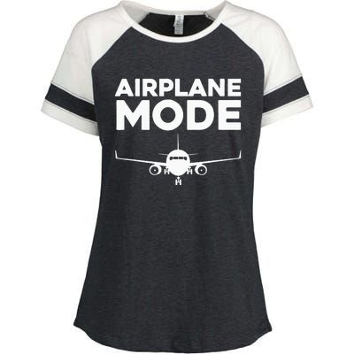 Cool Airplane Mode Design For Wo Pilot Airplane Lover Enza Ladies Jersey Colorblock Tee