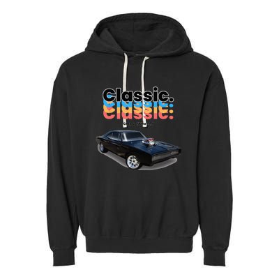 Classic American Muscle Car Garment-Dyed Fleece Hoodie