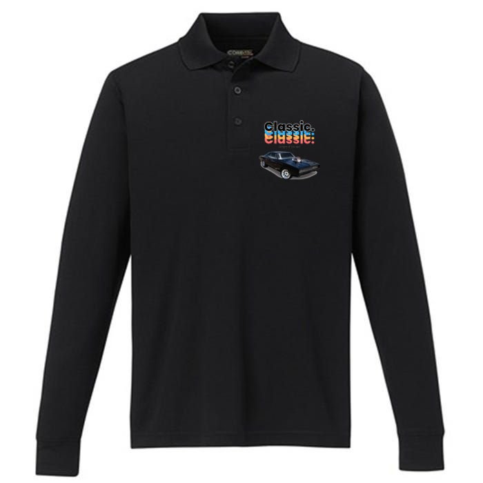 Classic American Muscle Car Performance Long Sleeve Polo