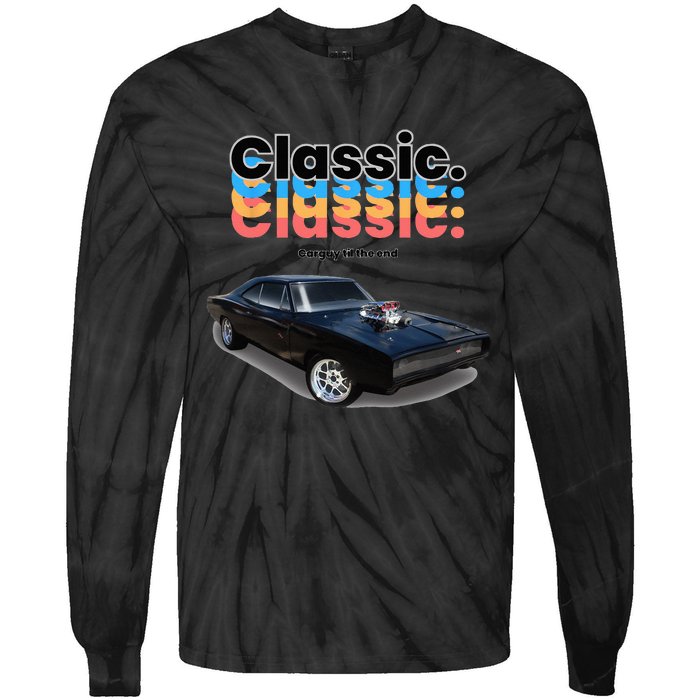 Classic American Muscle Car Tie-Dye Long Sleeve Shirt