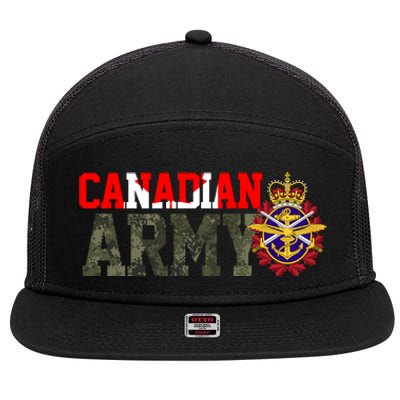 Canadian Army Military Veteran 7 Panel Mesh Trucker Snapback Hat