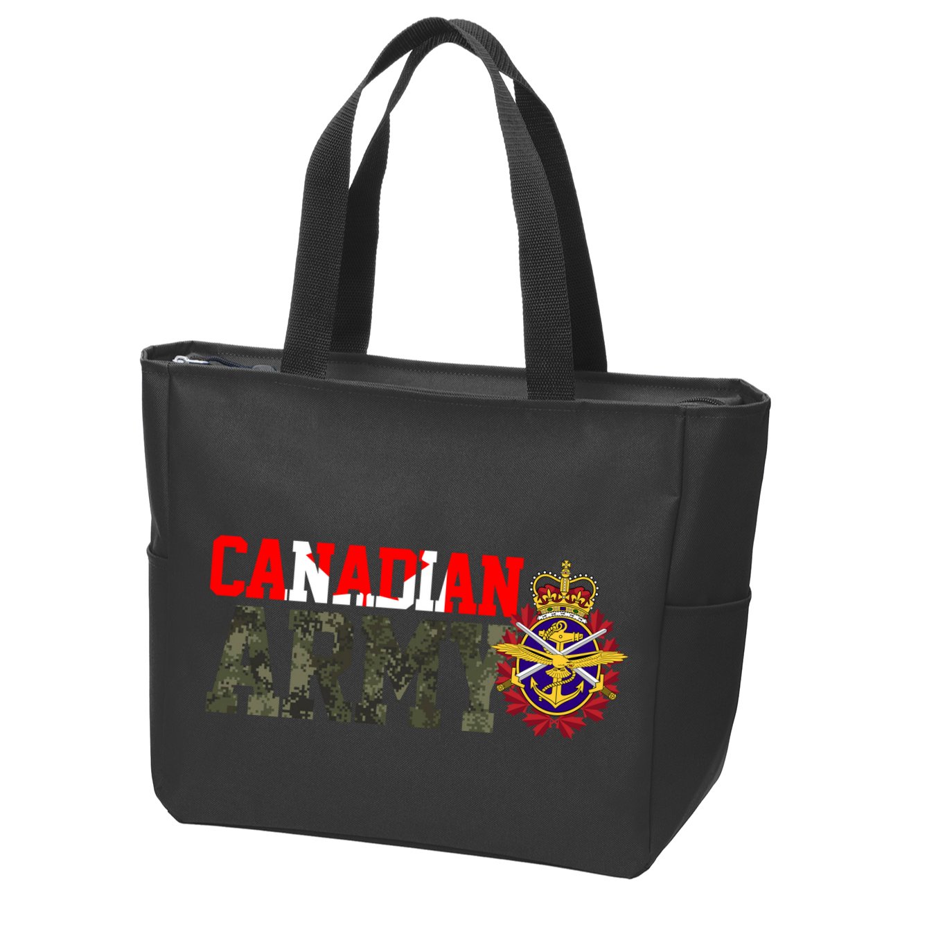 Canadian Army Military Veteran Zip Tote Bag