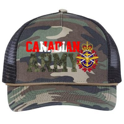 Canadian Army Military Veteran Retro Rope Trucker Hat Cap