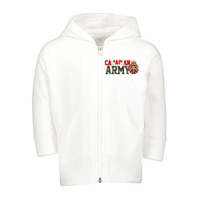 Canadian Army Military Veteran Toddler Zip Fleece Hoodie