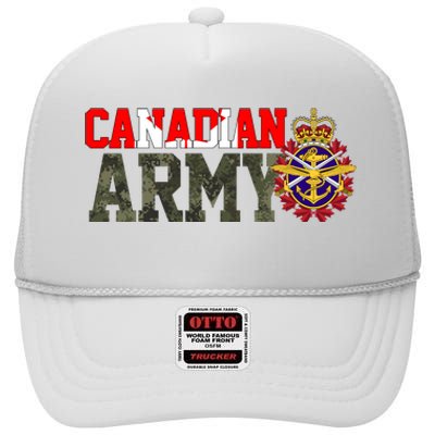 Canadian Army Military Veteran High Crown Mesh Back Trucker Hat