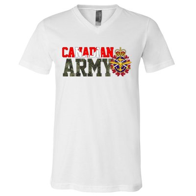 Canadian Army Military Veteran V-Neck T-Shirt