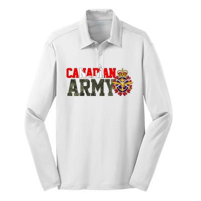 Canadian Army Military Veteran Silk Touch Performance Long Sleeve Polo