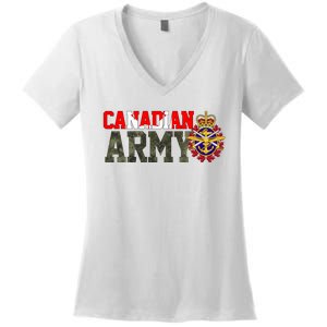 Canadian Army Military Veteran Women's V-Neck T-Shirt