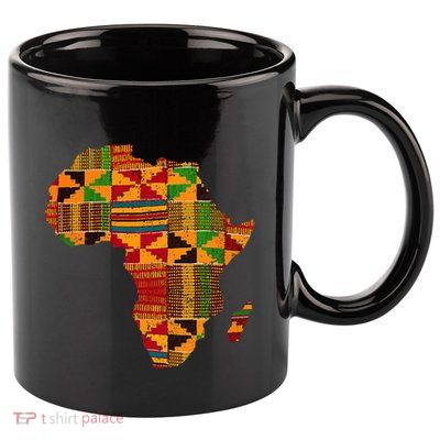Cool Africa Map Kente Cloth Gift For African Lover 11oz C Handle Ceramic Mug