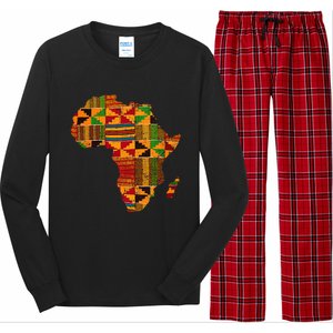 Cool Africa Map Kente Cloth Gift For African Lover Long Sleeve Pajama Set