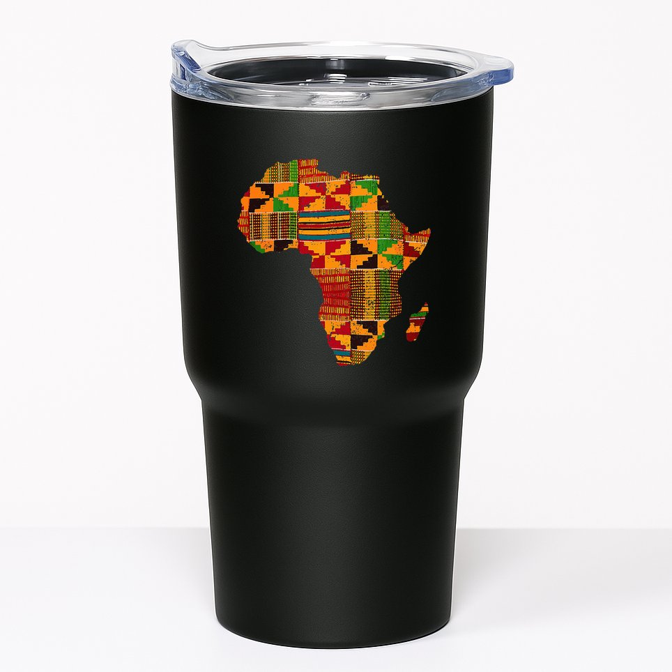 Cool Africa Map Kente Cloth Gift For African Lover Tumbler