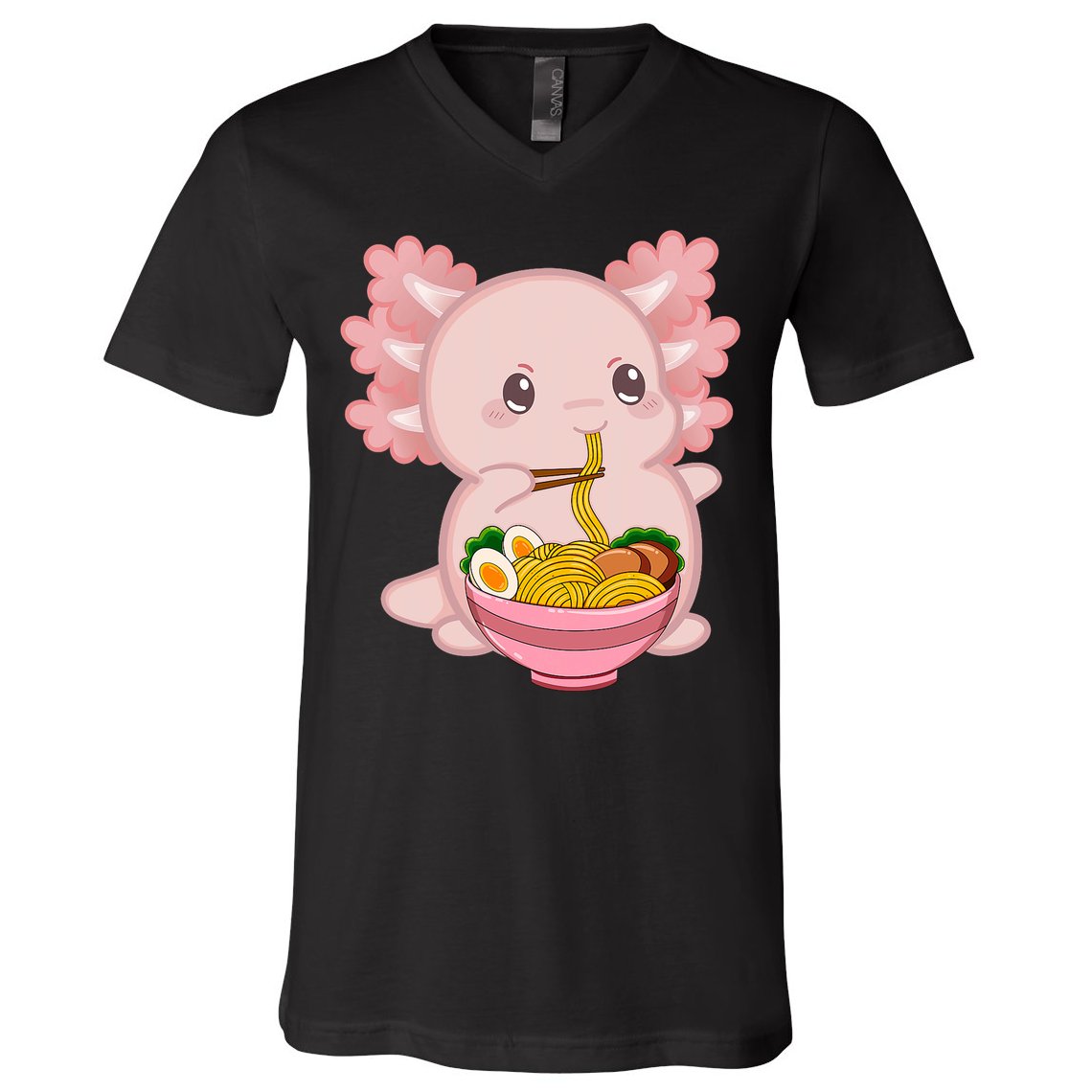Cute Anime Merch & Kawaii Stuff For Or  Kawaii Axolotl Ramen Noodles Teen  Japan V-Neck T-Shirt