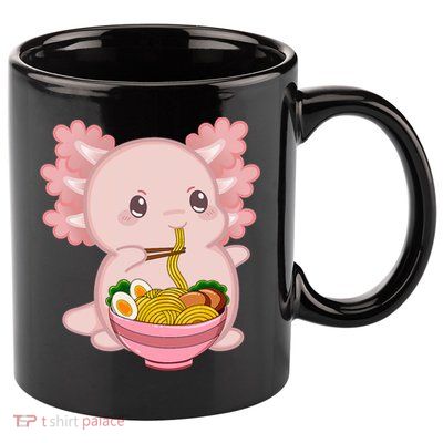 Cute Anime Merch & Kawaii Stuff For Or  Kawaii Axolotl Ramen Noodles Teen  Japan 11oz C Handle Ceramic Mug