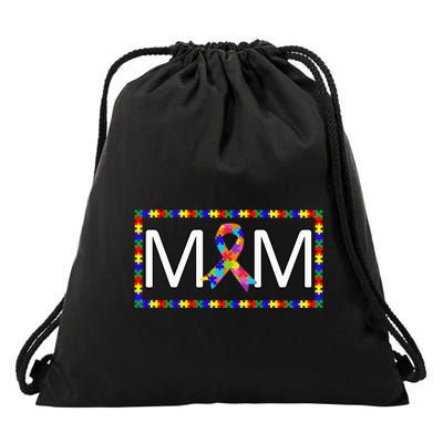 Cute Autism Mom Autism Awareness Puzzle Pieces Drawstring Bag