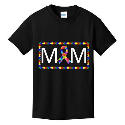 Cute Autism Mom Autism Awareness Puzzle Pieces Kids T-Shirt