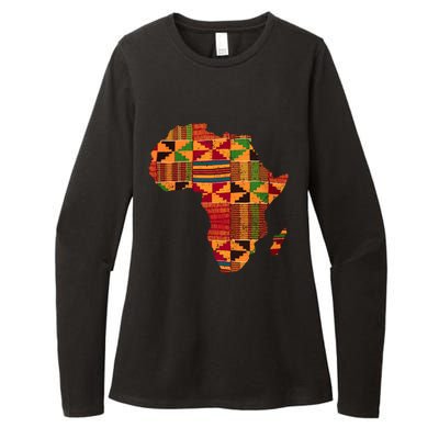 Cool Africa Map Kente Cloth Gift For  Wo African Lover Womens CVC Long Sleeve Shirt