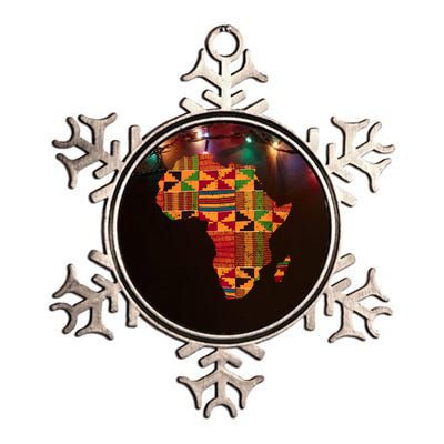 Cool Africa Map Kente Cloth Gift For  Wo African Lover Metallic Star Ornament