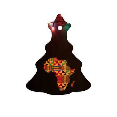 Cool Africa Map Kente Cloth Gift For  Wo African Lover Ceramic Tree Ornament