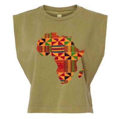 Cool Africa Map Kente Cloth Gift For  Wo African Lover Garment-Dyed Women's Muscle Tee